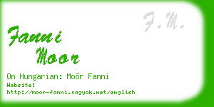 fanni moor business card